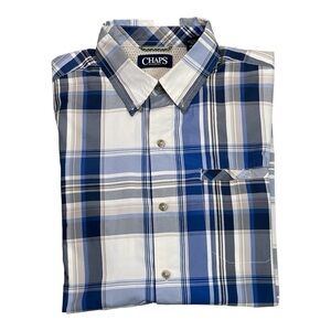 Chaps Short Sleeve Plaid shirt M